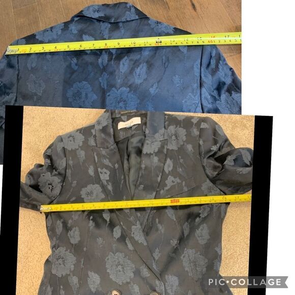 REISS Peony jacket jacquard double breasted blazer in navy Sz 6 NWOT - Picture 14 of 17